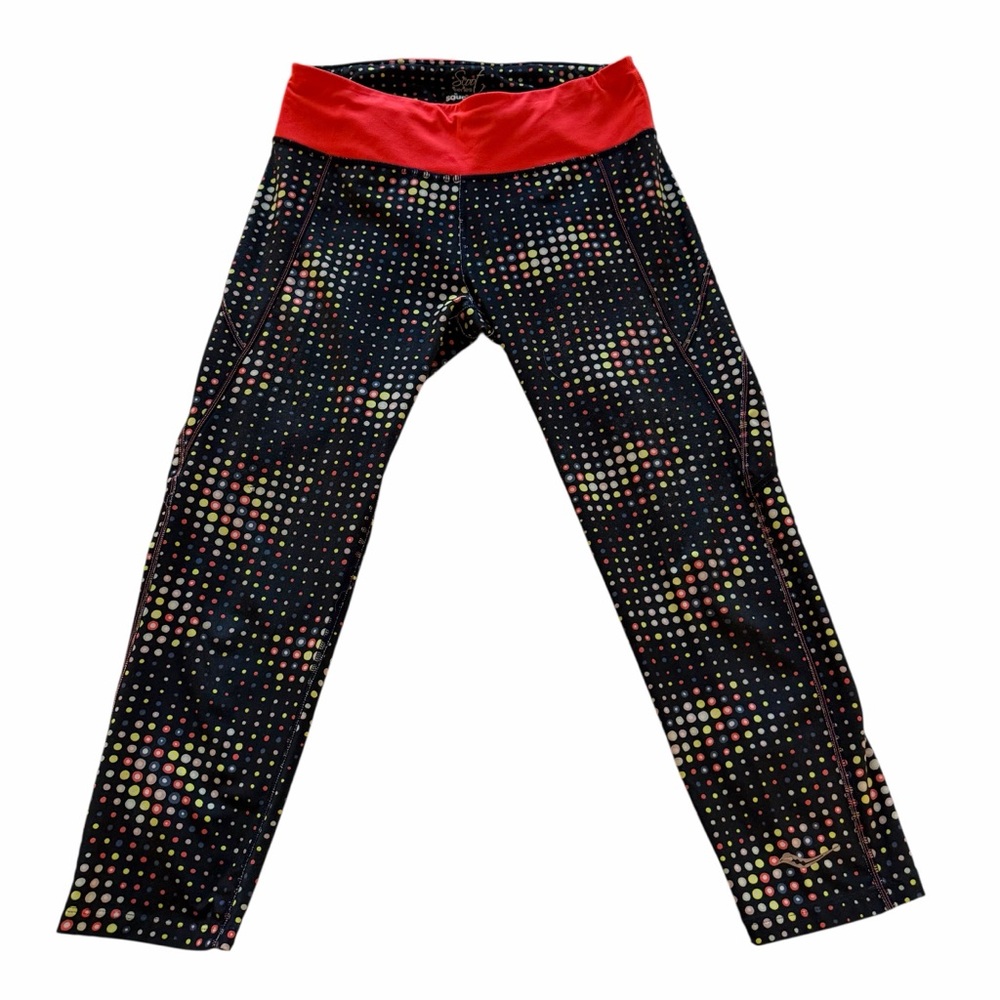 Saucony‎ Scoot Series Cropped Running Leggings Multicolor Dot Print Women’s M